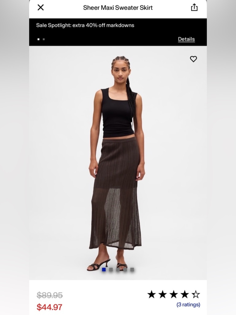GAP Sheer Sweater Maxi Skirt